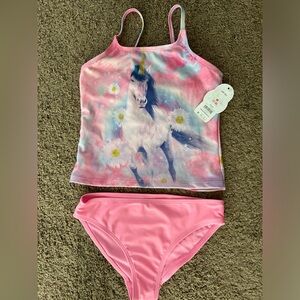 Girls unicorn swimsuit- tankini- NWT size 7-8
